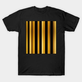 Golden Harmony: Abstract Stripes in Luxe Gold T-Shirt